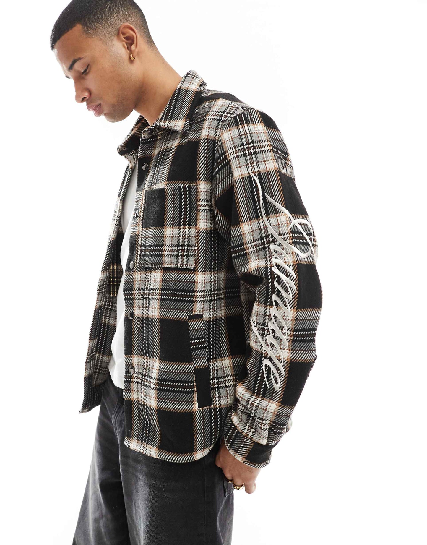 Drop Shoulder Flannel Shirt