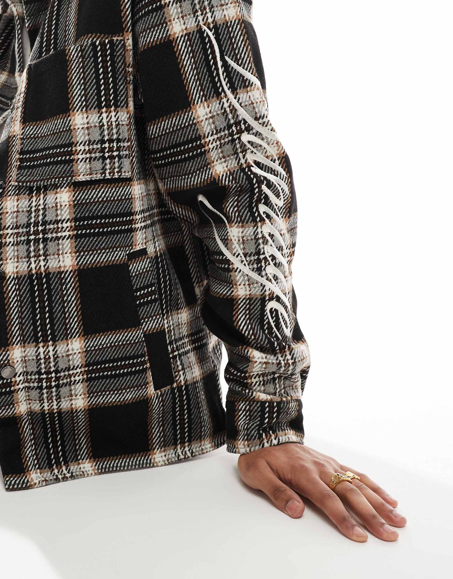 Drop Shoulder Flannel Shirt