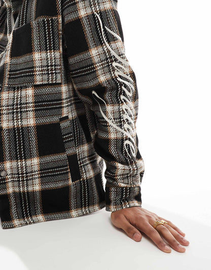 Drop Shoulder Flannel Shirt