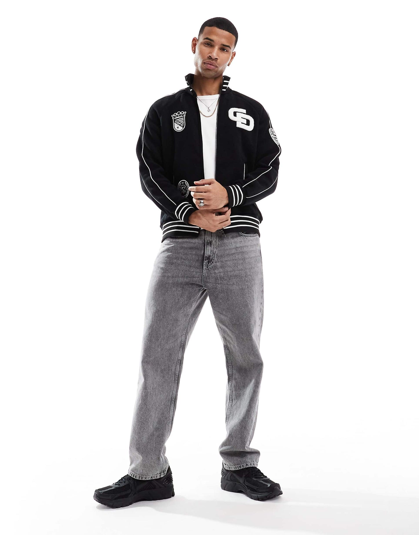 Towelling Tracksuit Jacket Black