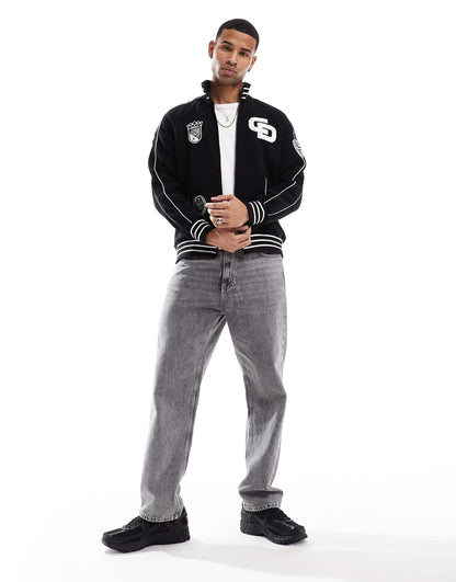 Towelling Tracksuit Jacket Black