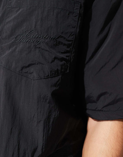 Padded Nylon Dragon Embroidered Shirt