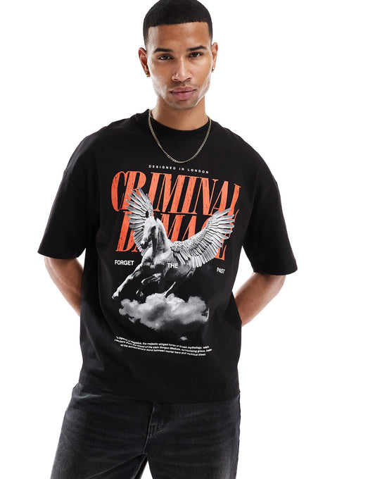 Pegasus Tee Black/Red