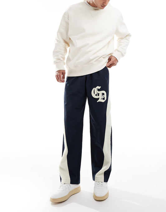 Micro Sherpa & Nylon Track Pant Navy