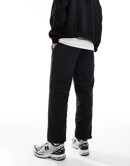 Diamond Quilted Jogger Black