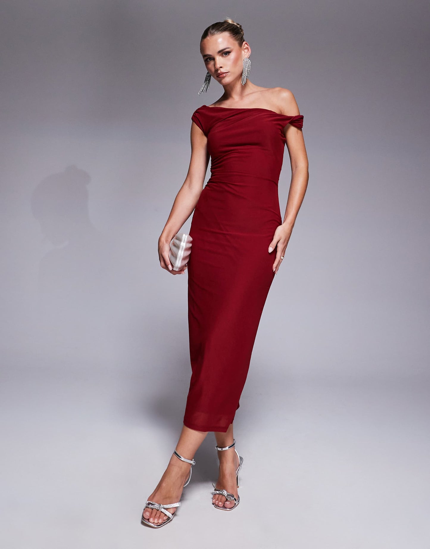 Petite One Shoulder Midi Dress