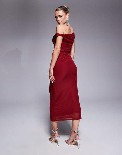 Petite One Shoulder Midi Dress