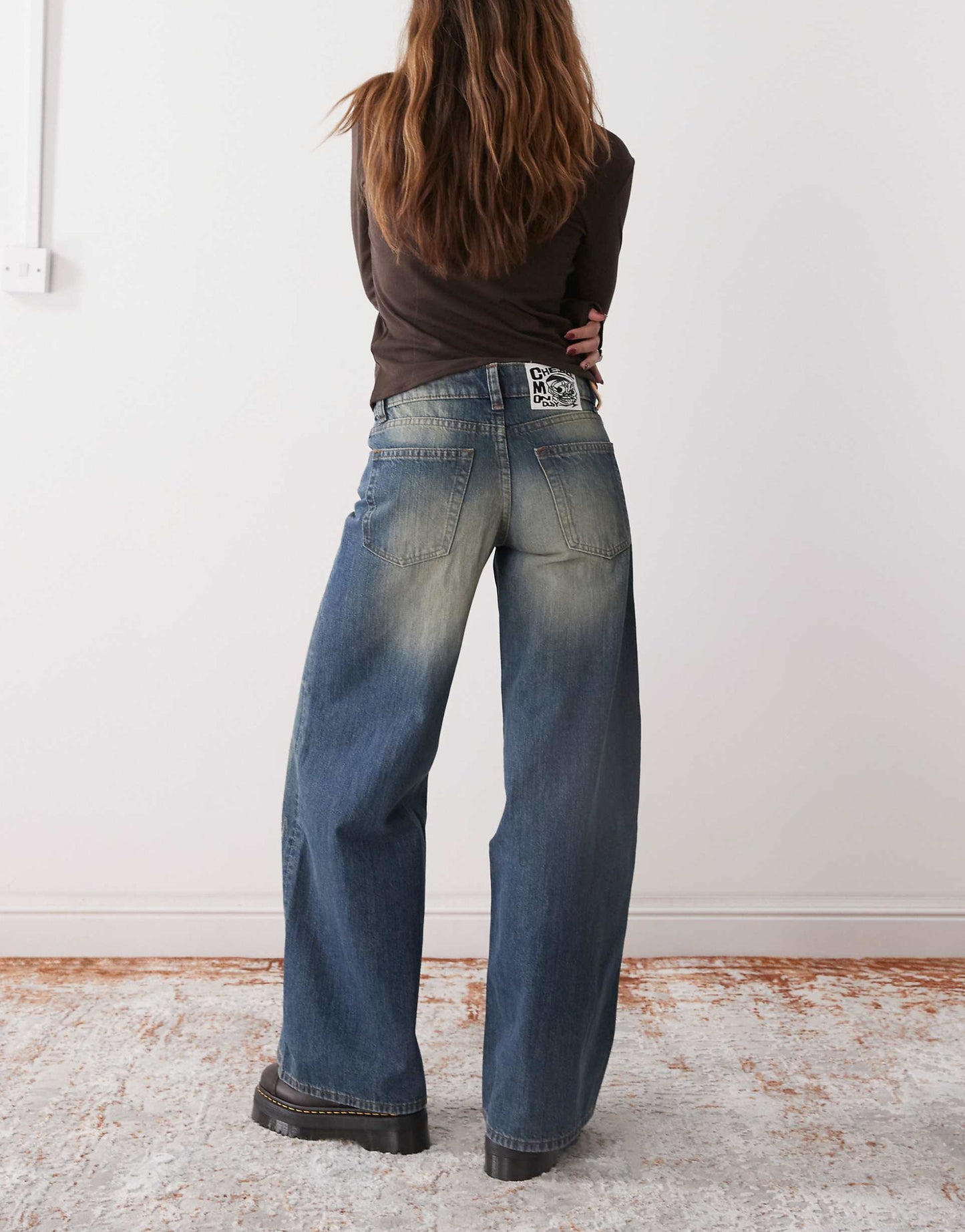 Poser Mid Rise Wide Leg Skater Jeans