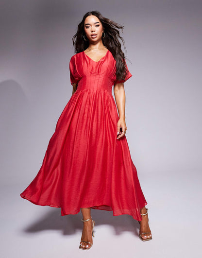 Puff Sleeve Maxi Dress