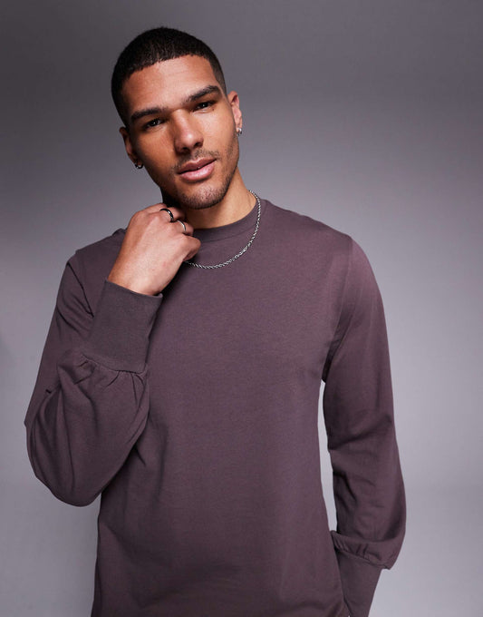 Long Sleeve Crew Neck T-Shirt With Longer Cuff