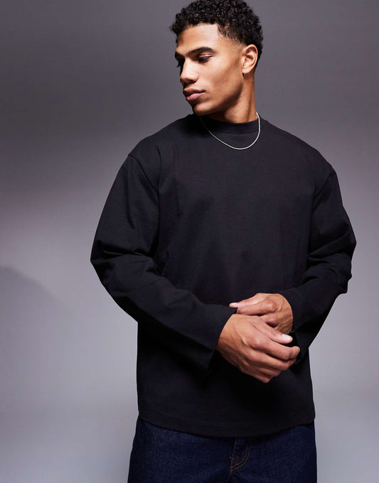 Heavyweight Relaxed Boxy Long Sleeve Drop Shoulder T-Shirt