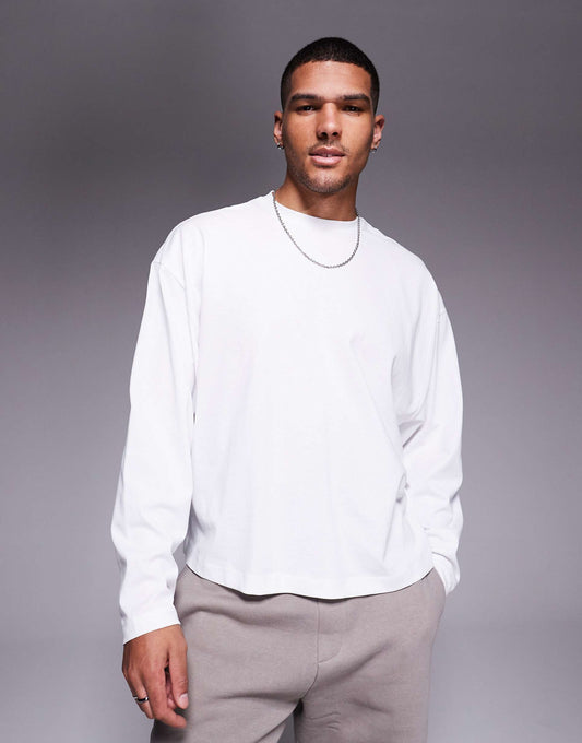 Oversized Boxy Long Sleeve T-Shirt With Drop Armhole