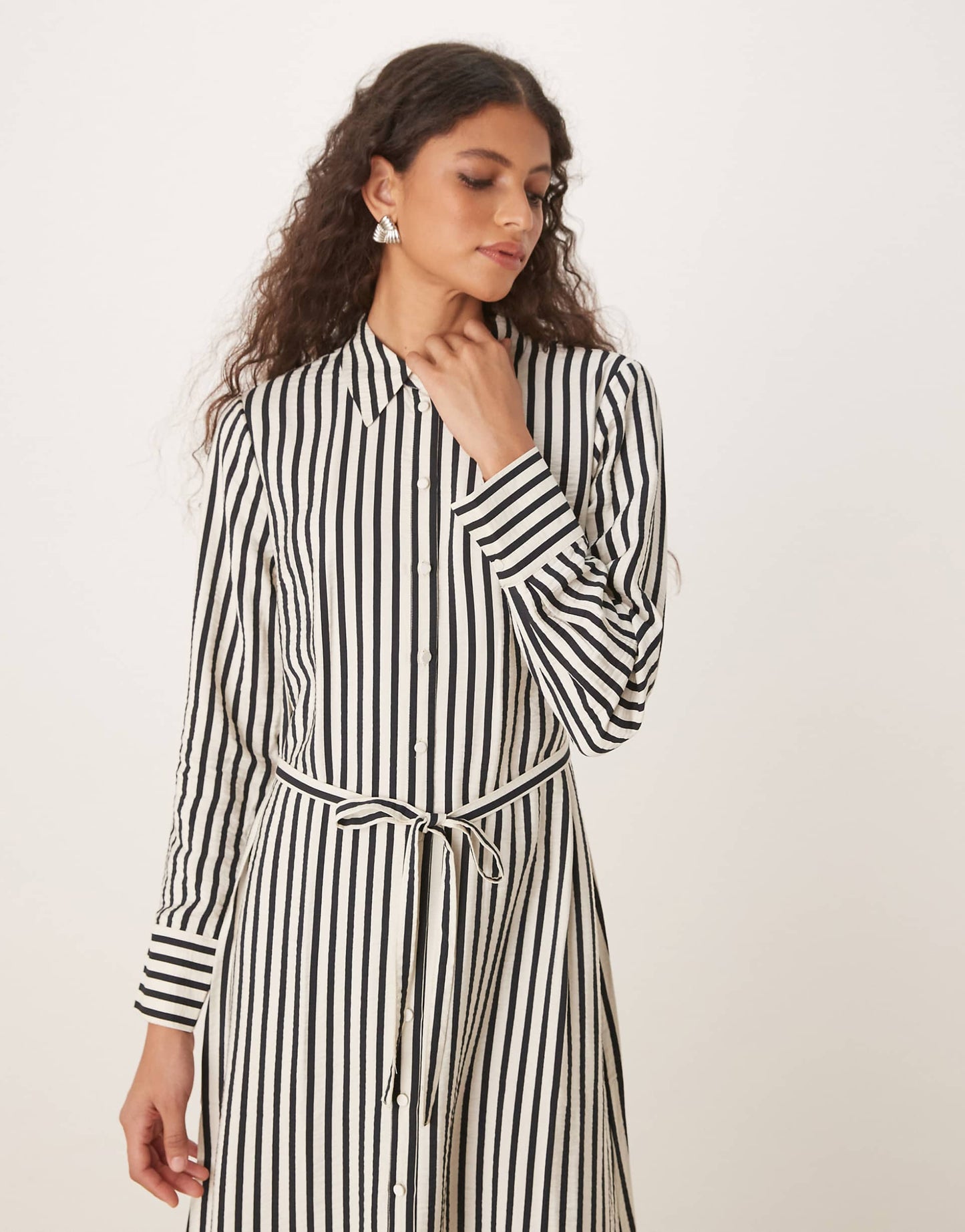 Tie Waist Maxi Shirt Dress