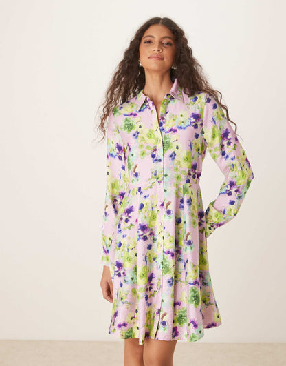 Flippy Hem Mini Shirt Dress