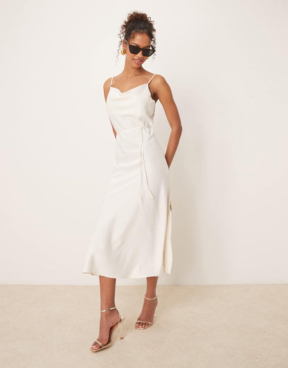 Satin Cami Midi Dress
