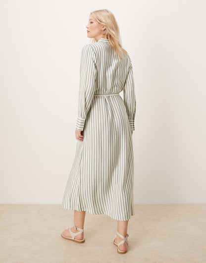 Tie Waist Maxi Shirt Dress