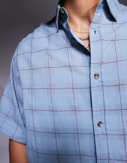 Boxy Revere Shirt With Check