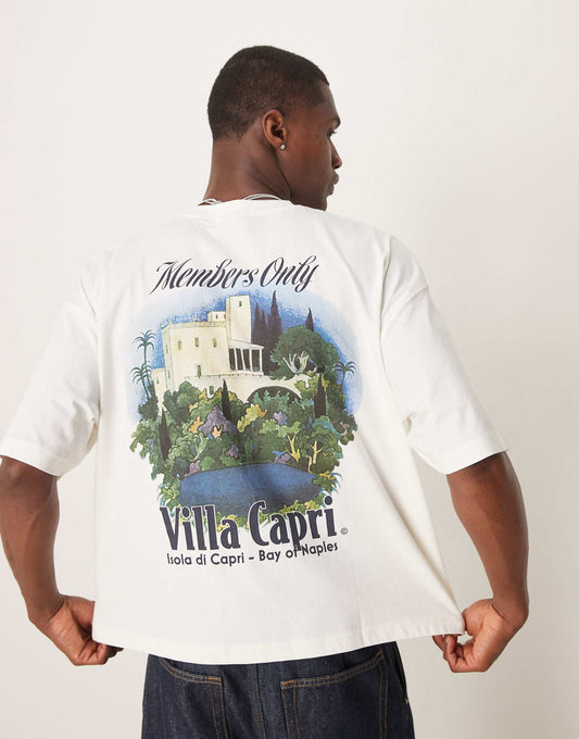 Boxy Oversized T-Shirt With Villa Graphic