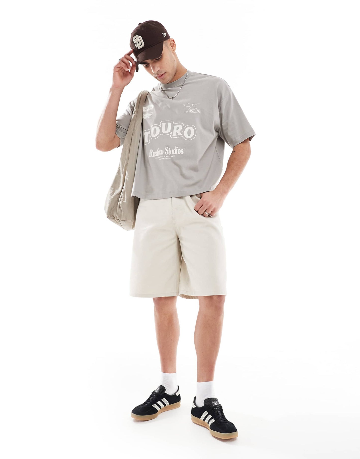 Boxy Oversized T-Shirt With Text Graphics