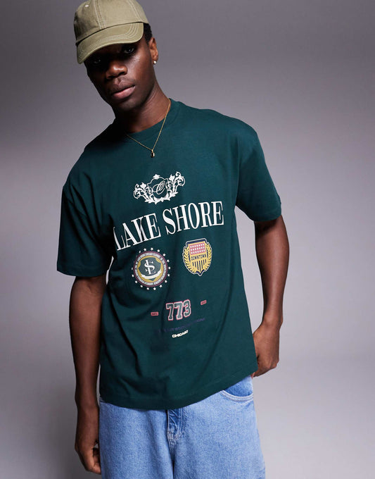 Oversized T-Shirt With Varsity Graphics