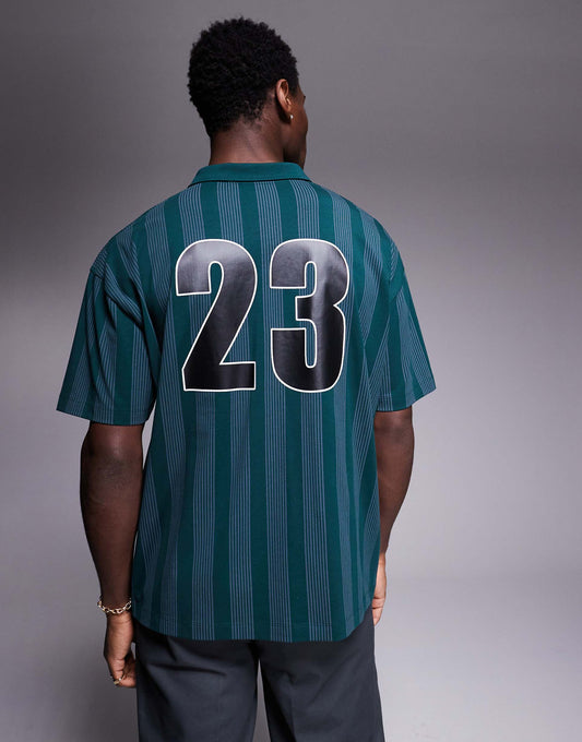 Oversized Polo With Sports Graphic