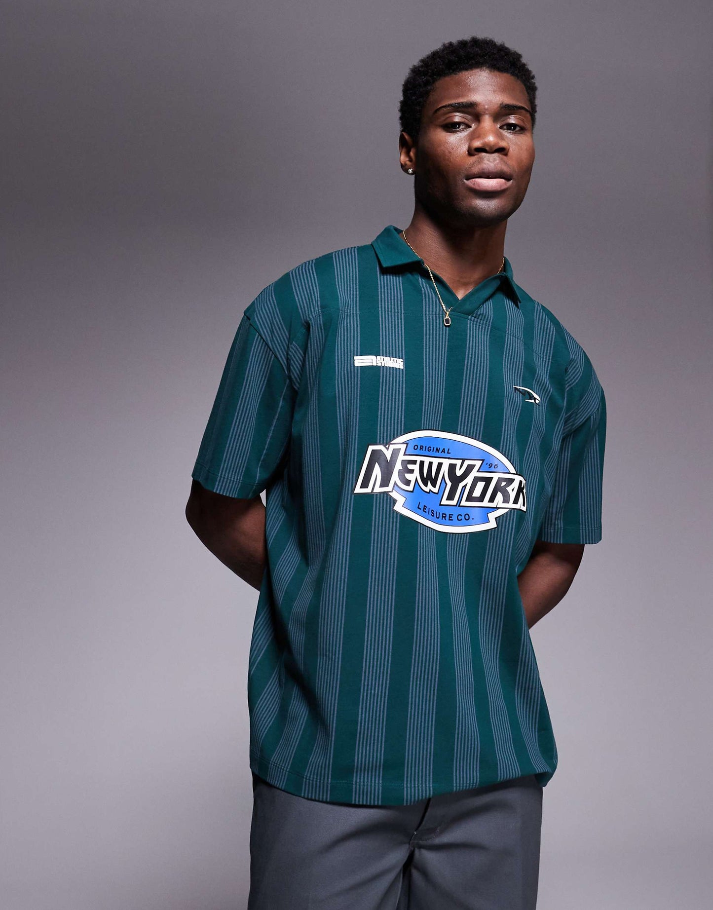 Oversized Polo With Sports Graphic