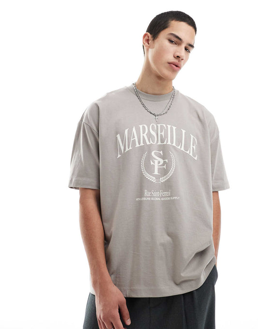 Oversized T-Shirt With Varsity Graphics