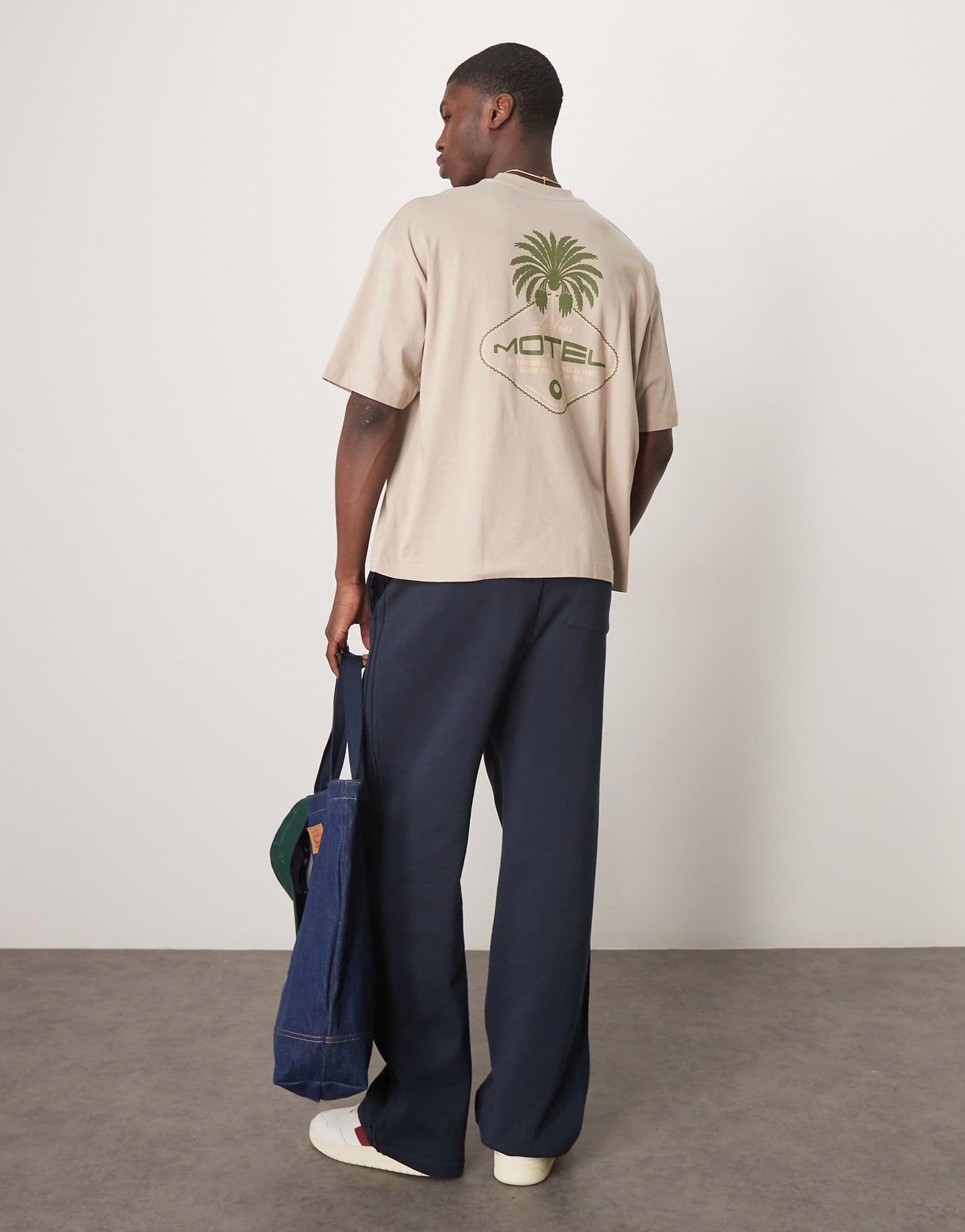 Boxy Oversized T-Shirt With Palm Graphic
