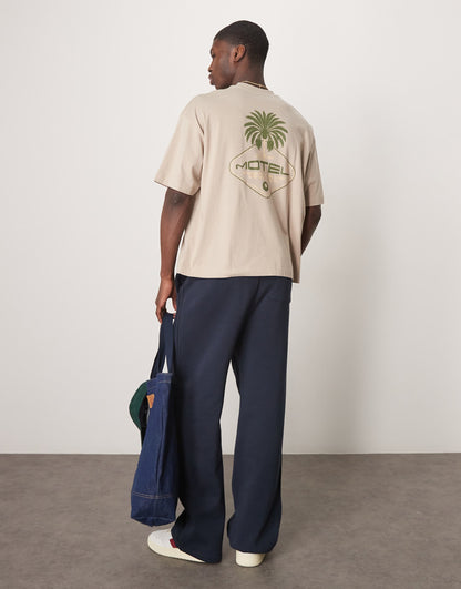 Boxy Oversized T-Shirt With Palm Graphic