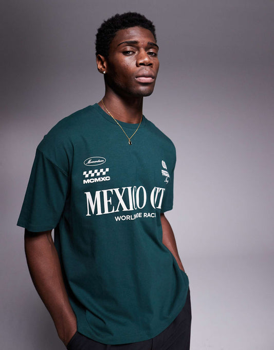 Oversized T-Shirt With Sport Text Chest Print