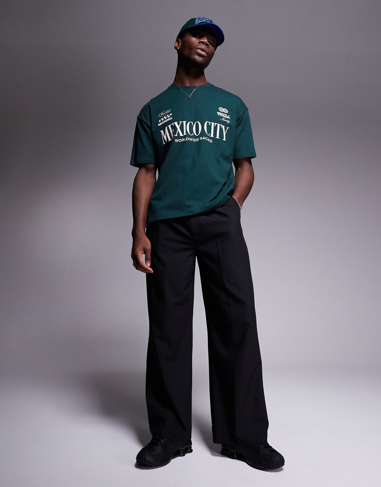 Oversized T-Shirt With Sport Text Chest Print