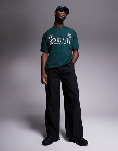 Oversized T-Shirt With Sport Text Chest Print