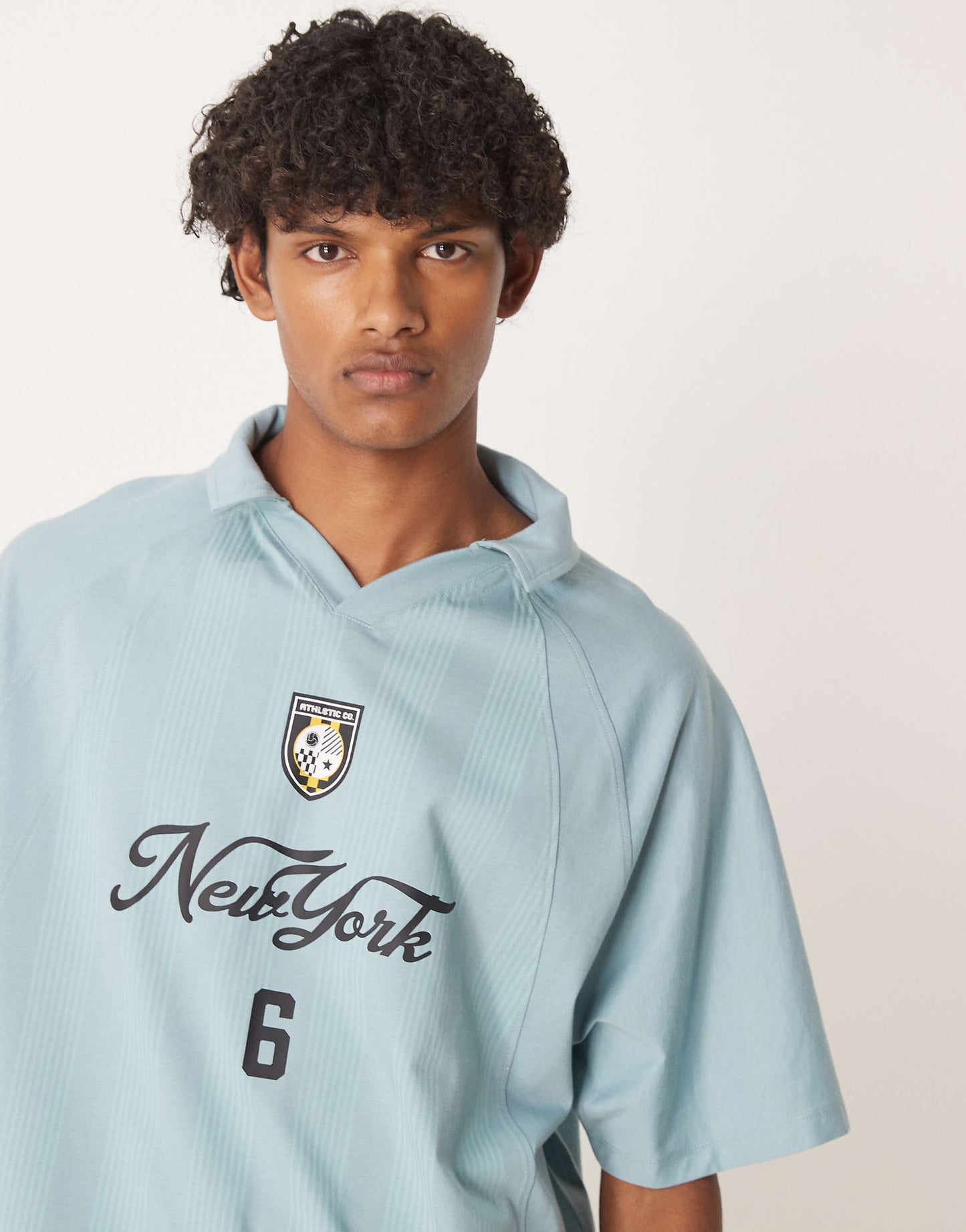 Boxy Oversized Polo With Sports  Graphic