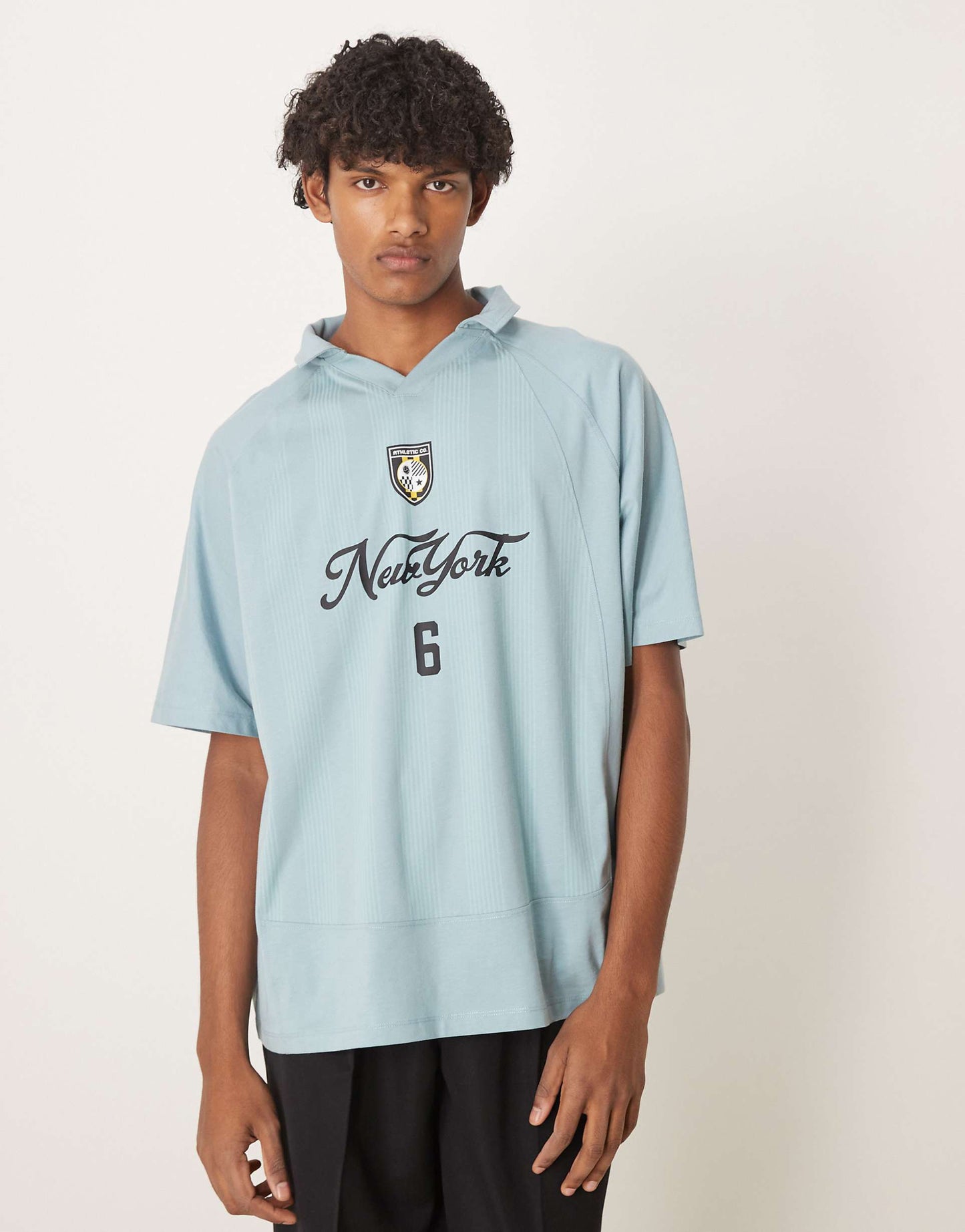Boxy Oversized Polo With Sports  Graphic