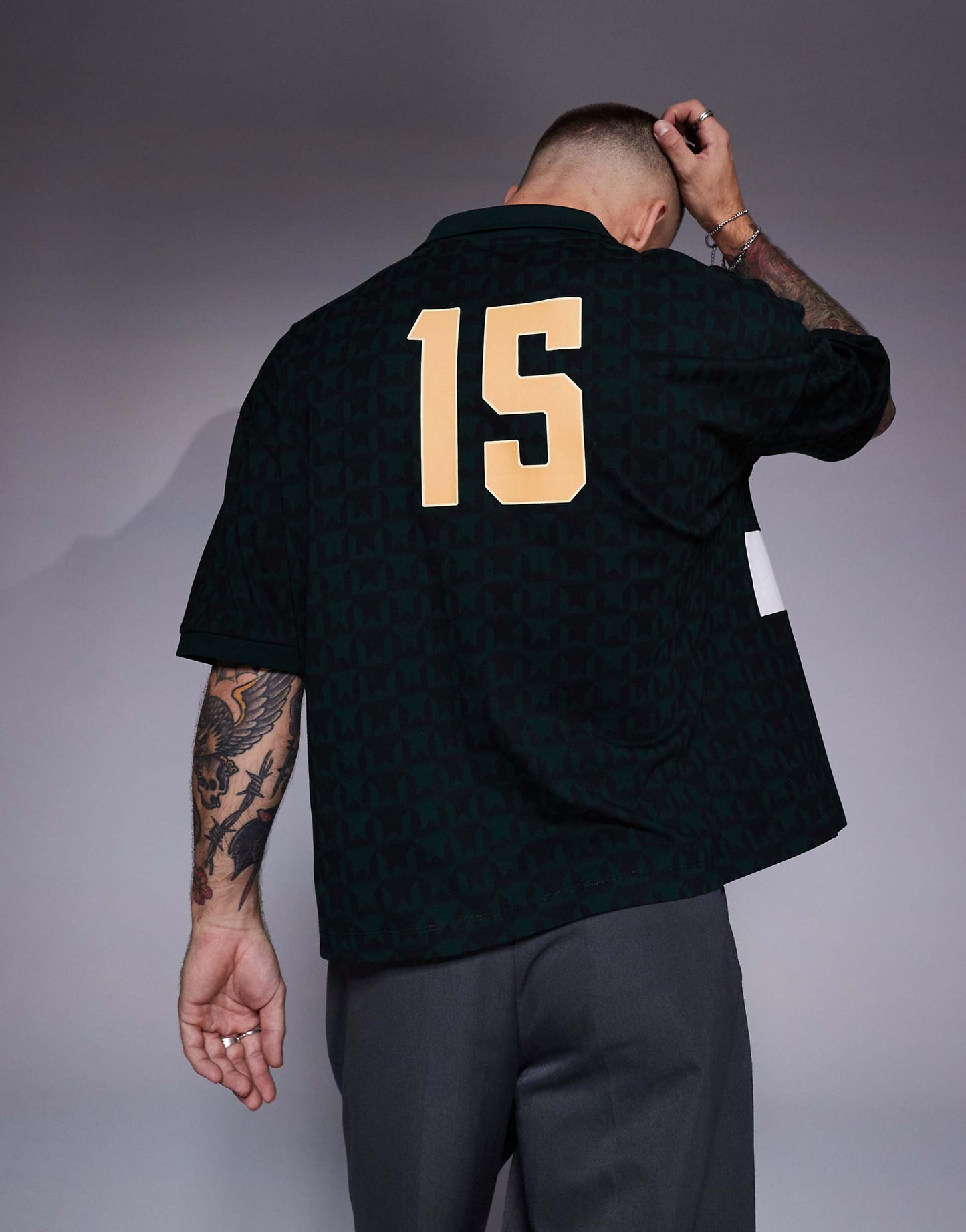 Boxy Oversized Polo With Sports Print
