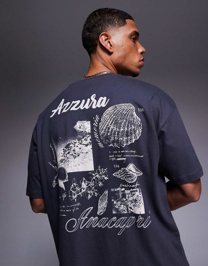 Oversized T-Shirt With Scenic Graphics