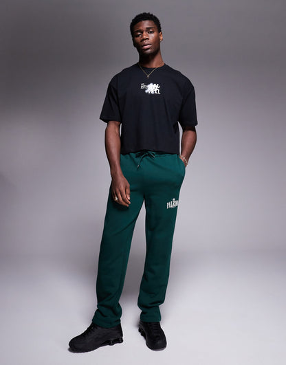 Cropped Oversized T-Shirt With Sports Chest Print