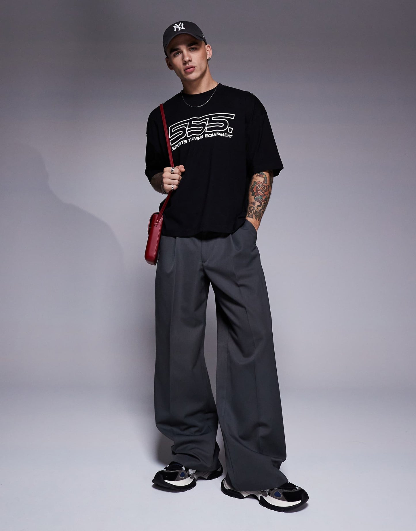 Boxy Oversized T-Shirt With Sports Graphic