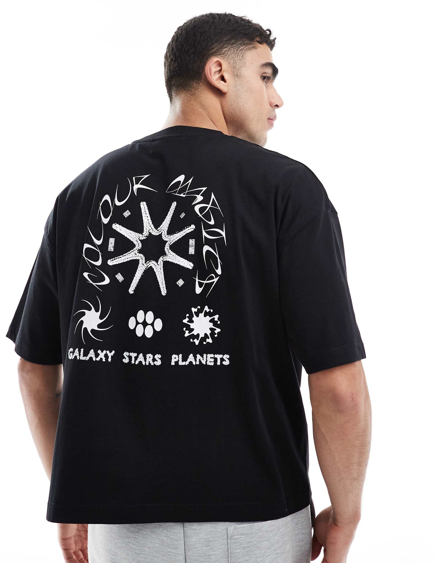 Boxy Oversized T-Shirt With Celestial Graphic