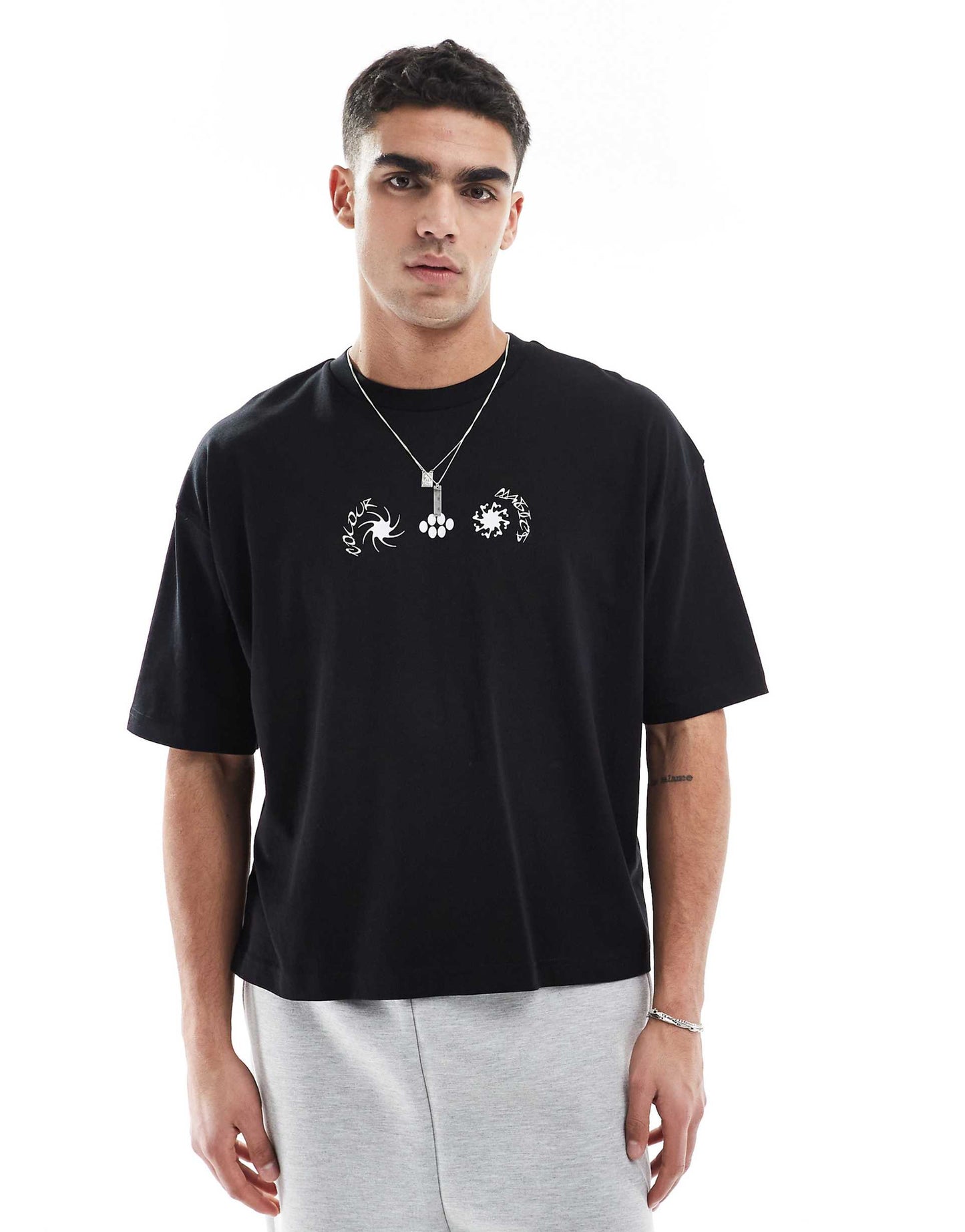 Boxy Oversized T-Shirt With Celestial Graphic