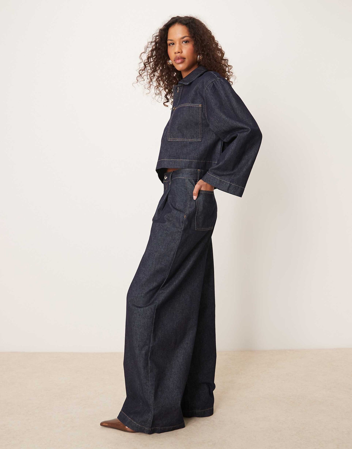 Wide Leg Jean With Pleats