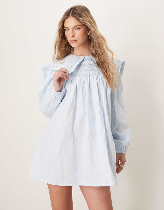 Smocking Detail Babydoll Dress