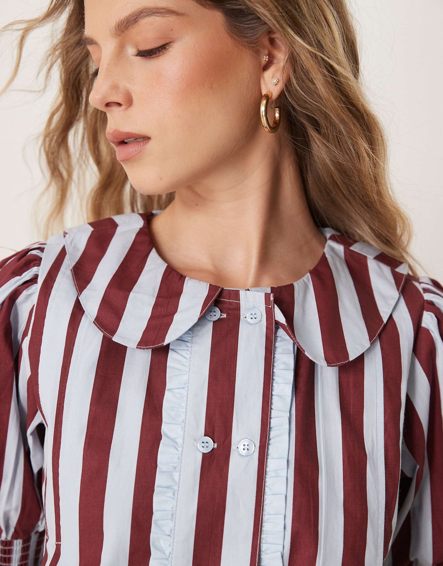 Striped Cropped Blouse