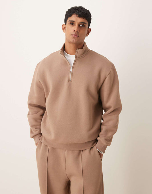 Co-Ord Quarter Zip Funnel Sweatshirt