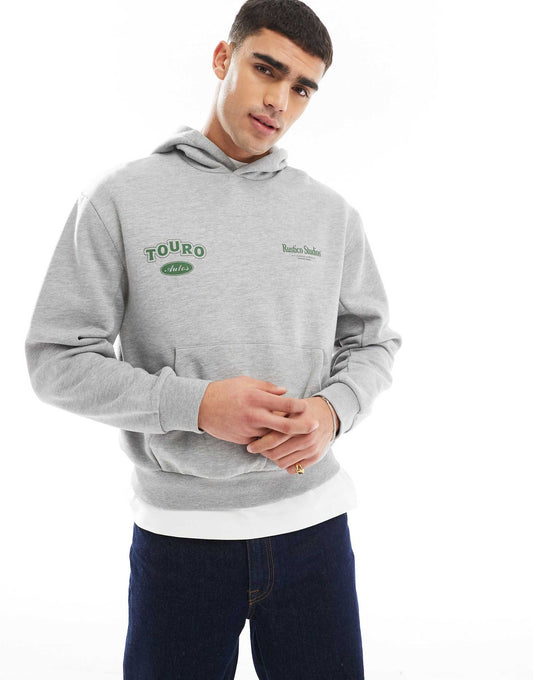 Boxy Oversized Hoodie With Print