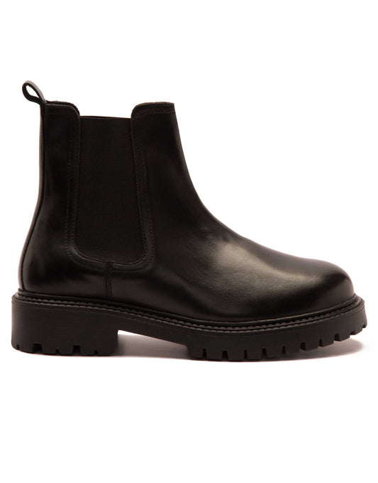 Ozzy High Heel Black Leather Chelsea Boot