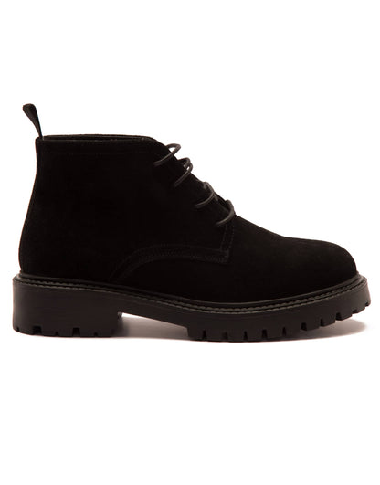 Axel' Men'S Suede Chukka Ankle Lace-Up Black Boots
