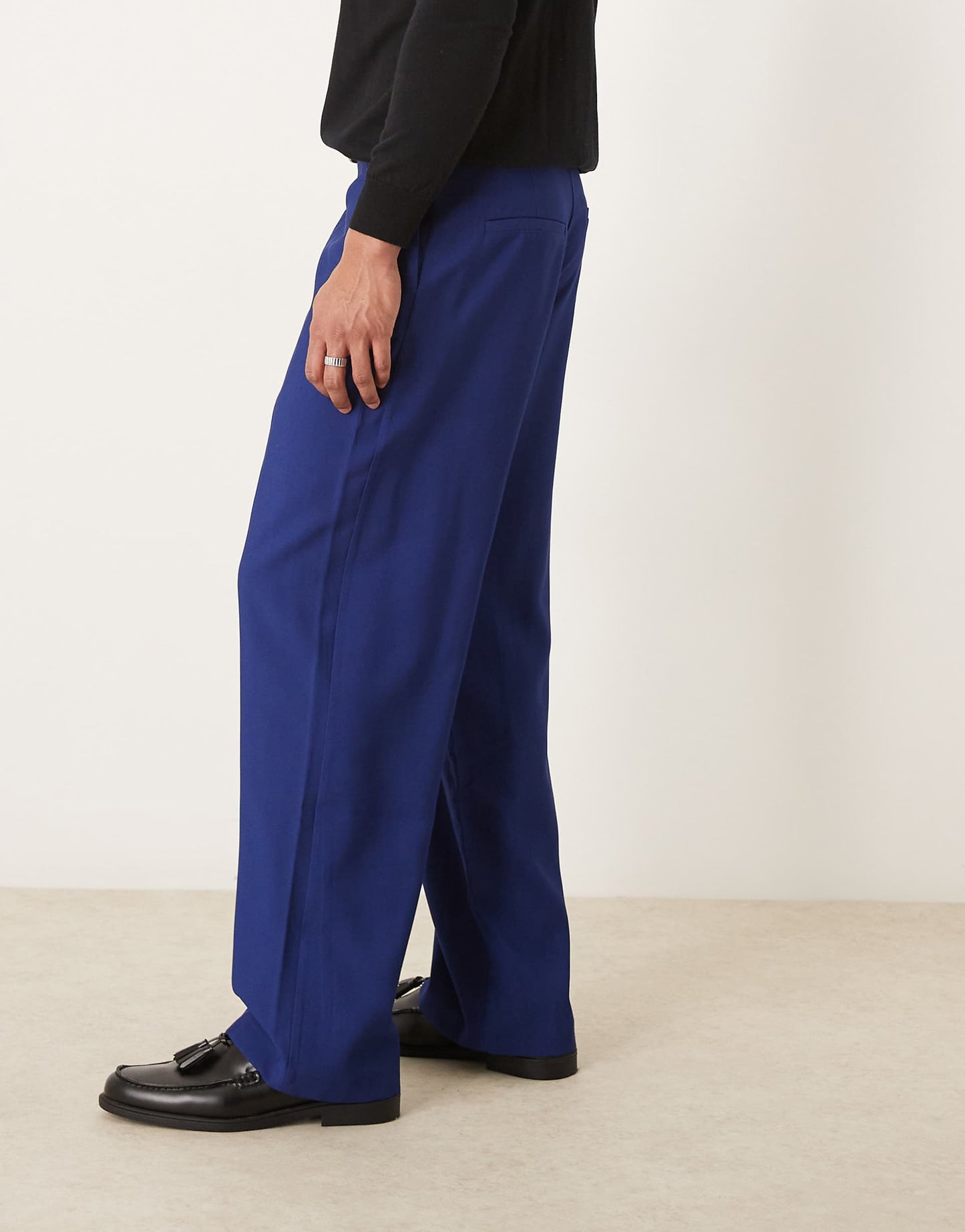 Smart Wide Leg Trousers With Chunky Belt Loops