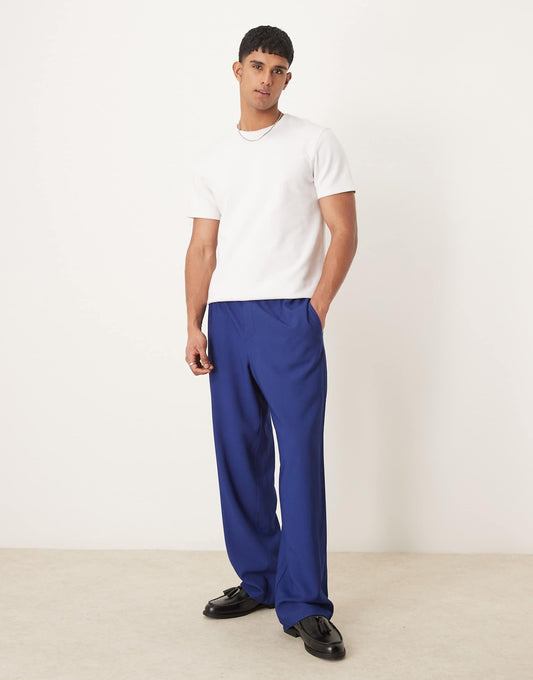 Smart Wide Leg Trousers With Elasticated Waist