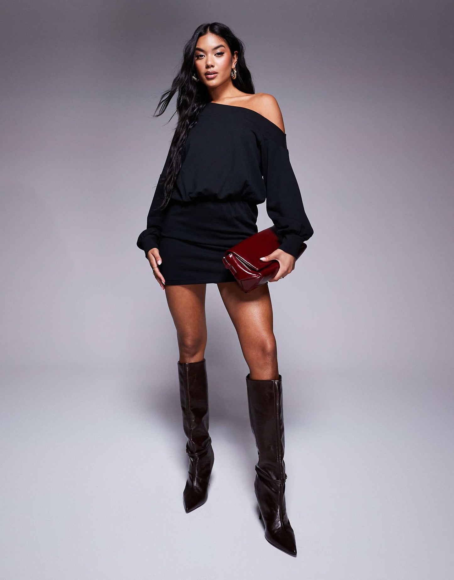 Asymmetric Sweat Mini Dress